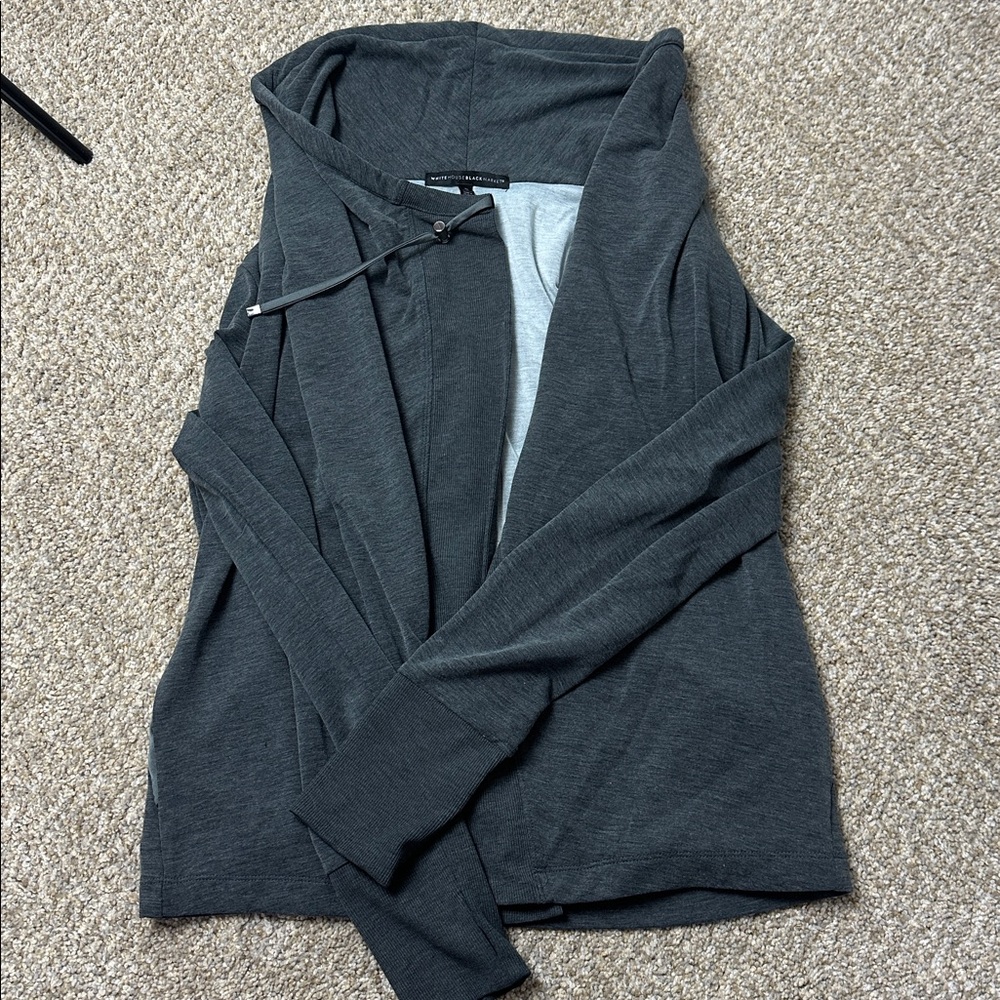 White House Black Market Charcoal and Light Gray Top
